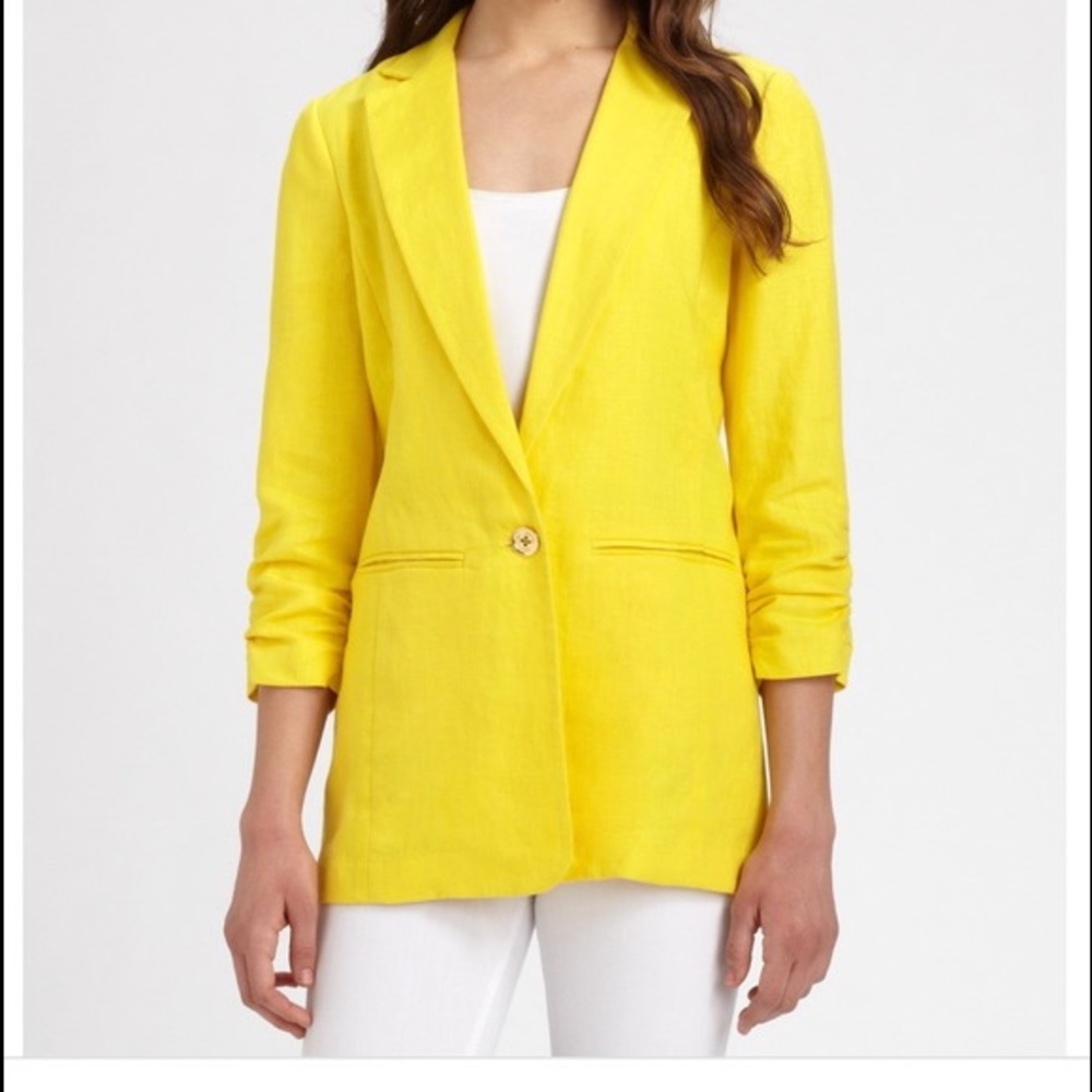 Michael Kors Citrus Linen Boyfriend Blazer Jacket